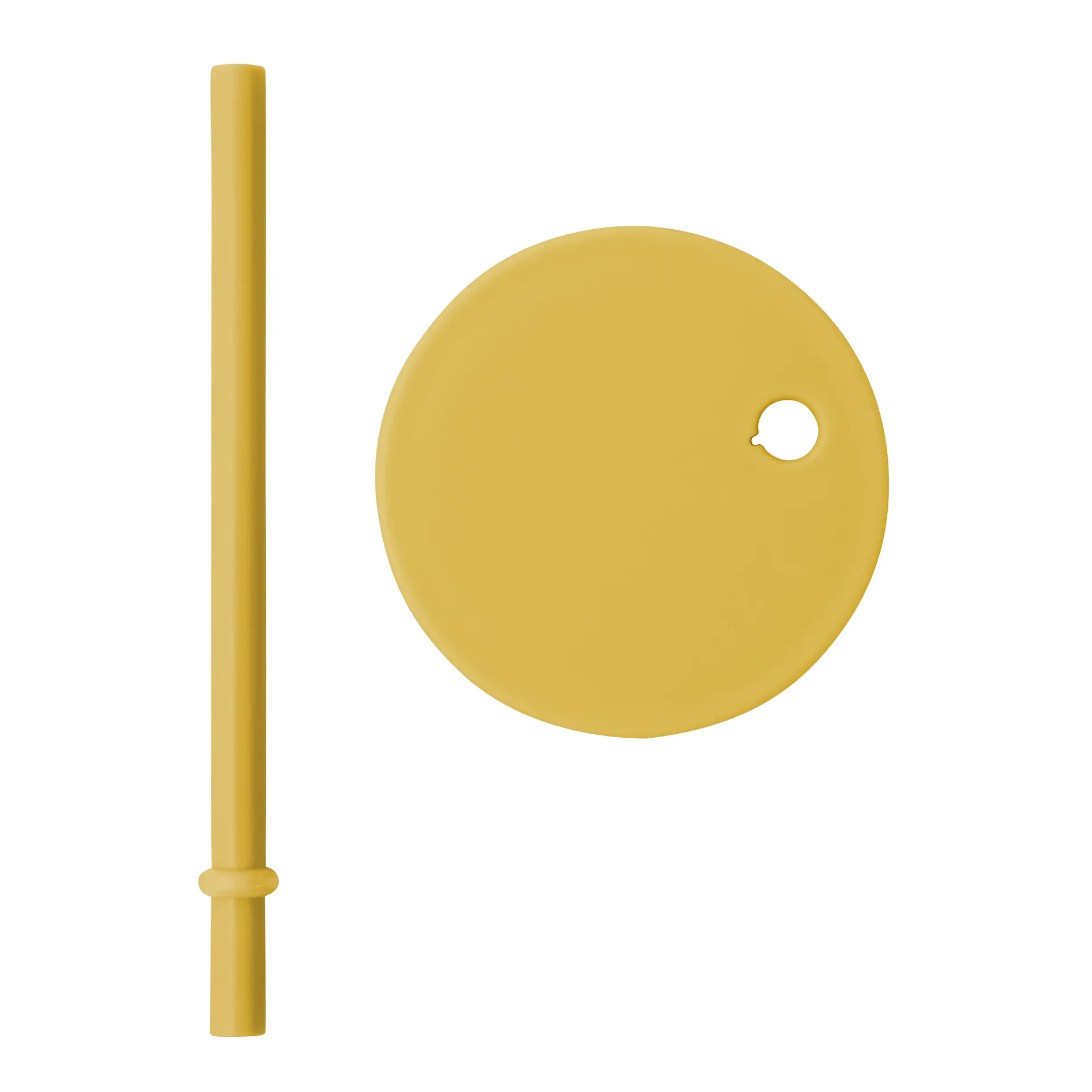 Design Letters słomka z pokrywką, Musztarda Design Letters