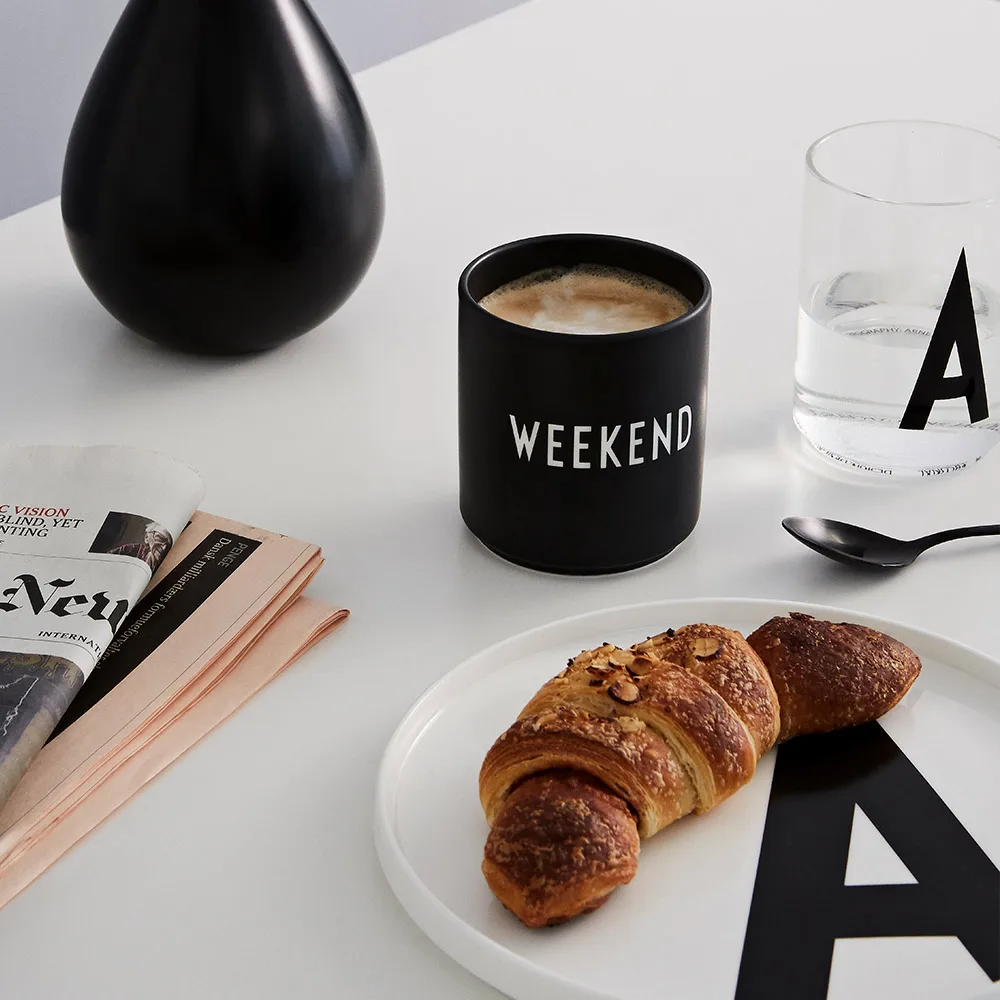 Design Letters ulubiony kubek 250 ml, Weekend-black Design Letters