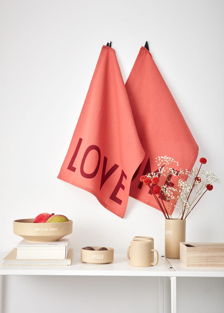 Design Letters ulubiony ręcznik kuchenny 2 szt. - Love-home-terracotta - Design Letters