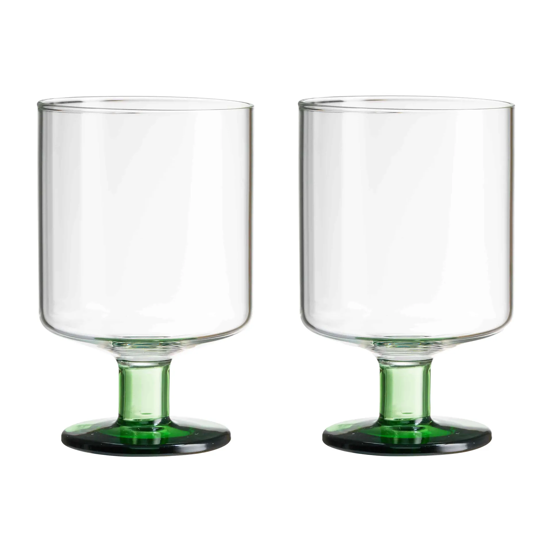 Generous kieliszki do wina 300 ml, 2‑pak, Clear-green Design Letters