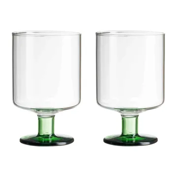Generous kieliszki do wina 300 ml, 2‑pak - Clear-green - Design Letters