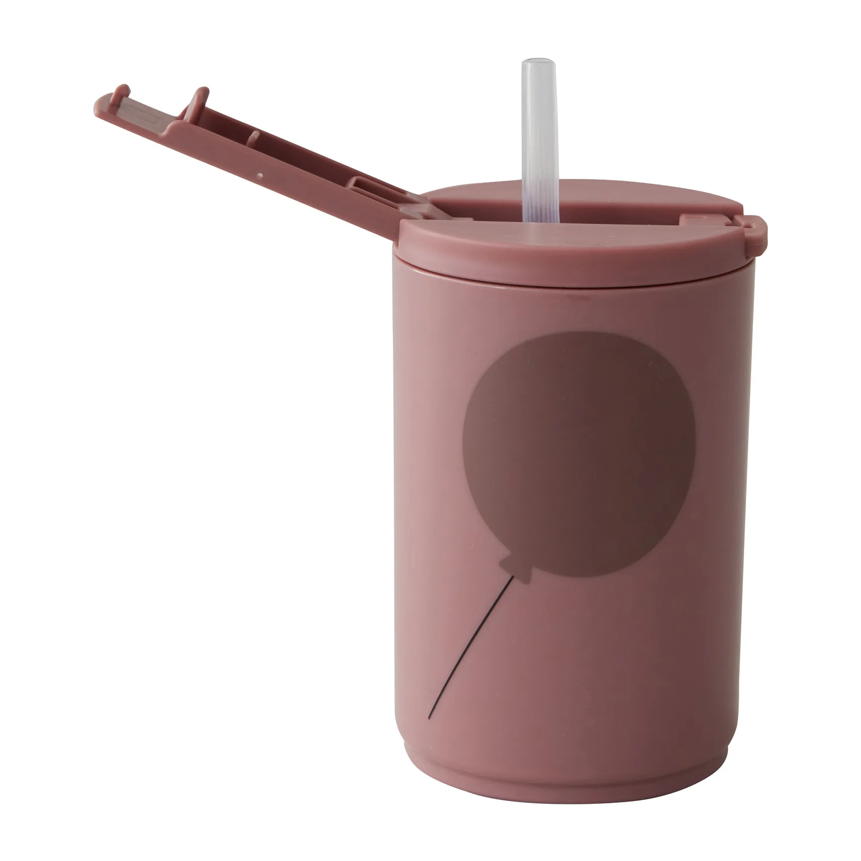Kubek termiczny Design Letters ze słomką 33 cl, Ash rose Design Letters