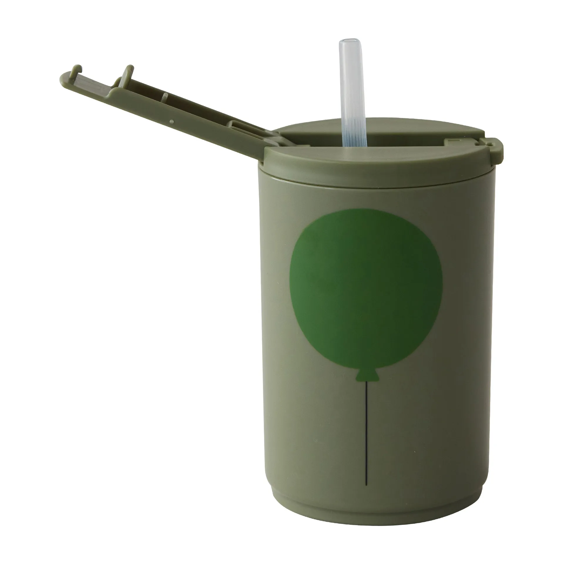 Kubek termiczny Design Letters ze słomką 33 cl, Forest green Design Letters