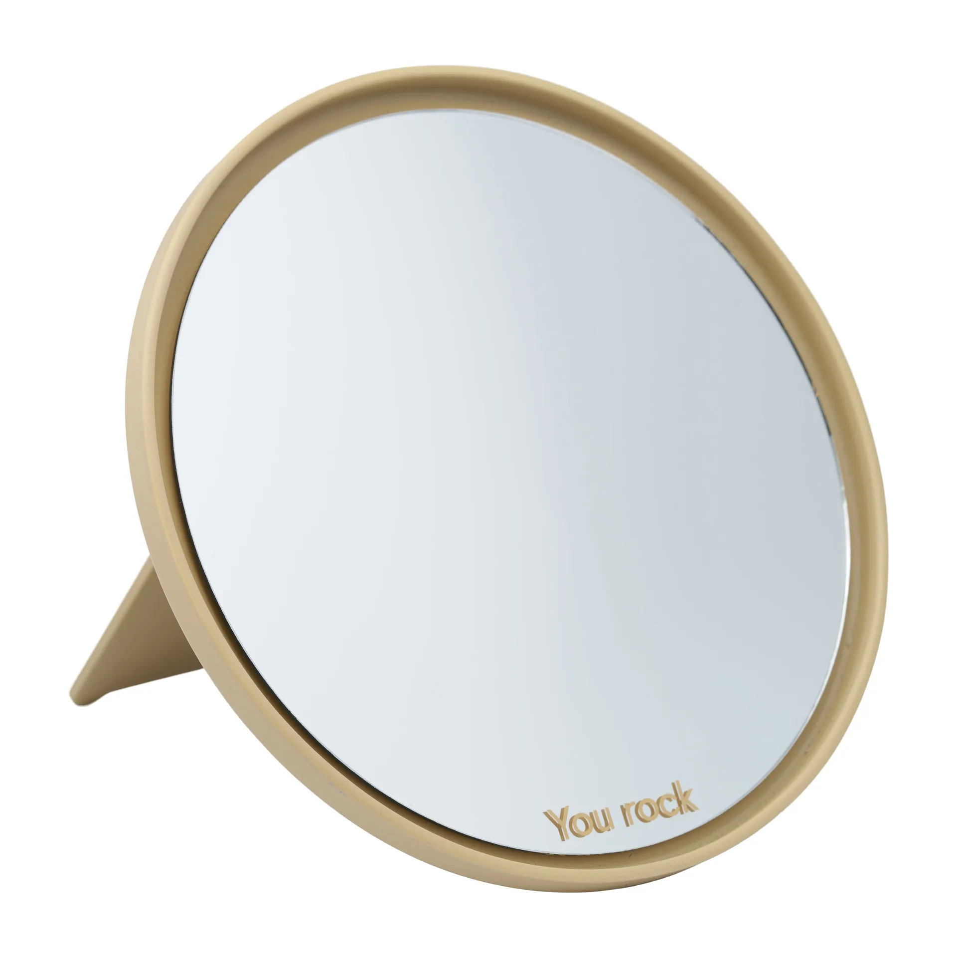 Lustro stołowe Mirror Mirror Ø21 cm, Beige Design Letters