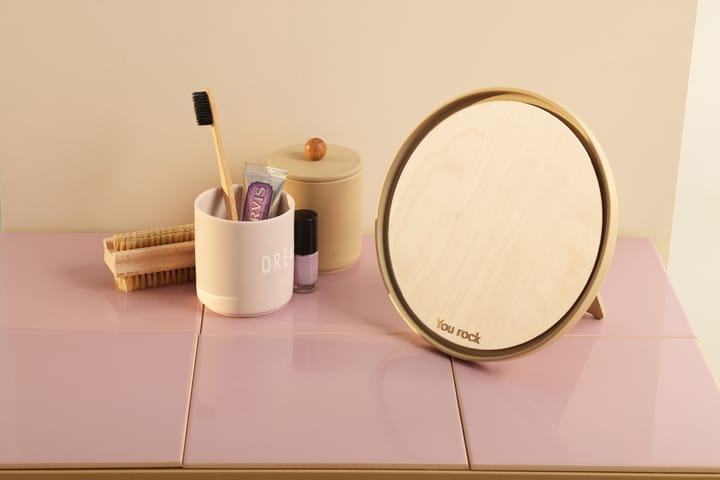 Lustro stołowe Mirror Mirror Ø21 cm, Beige Design Letters