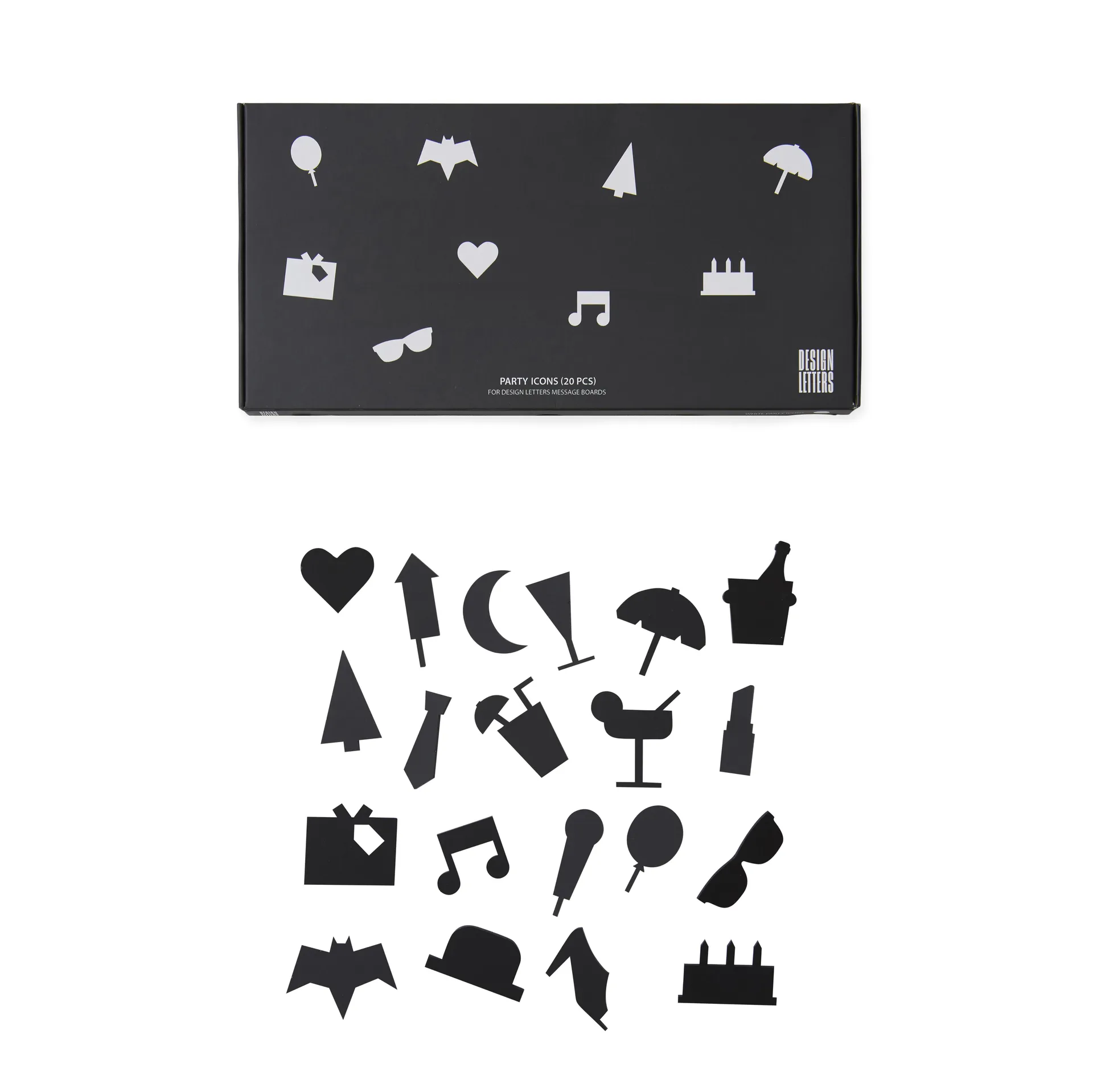 Party Icons do tablicy 20 części, czarny Design Letters