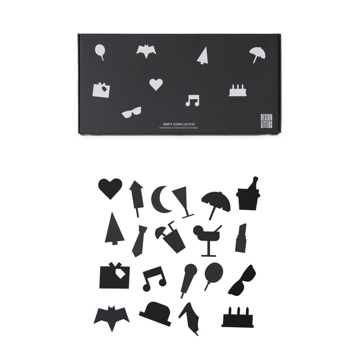 Party Icons do tablicy 20 części, czarny Design Letters