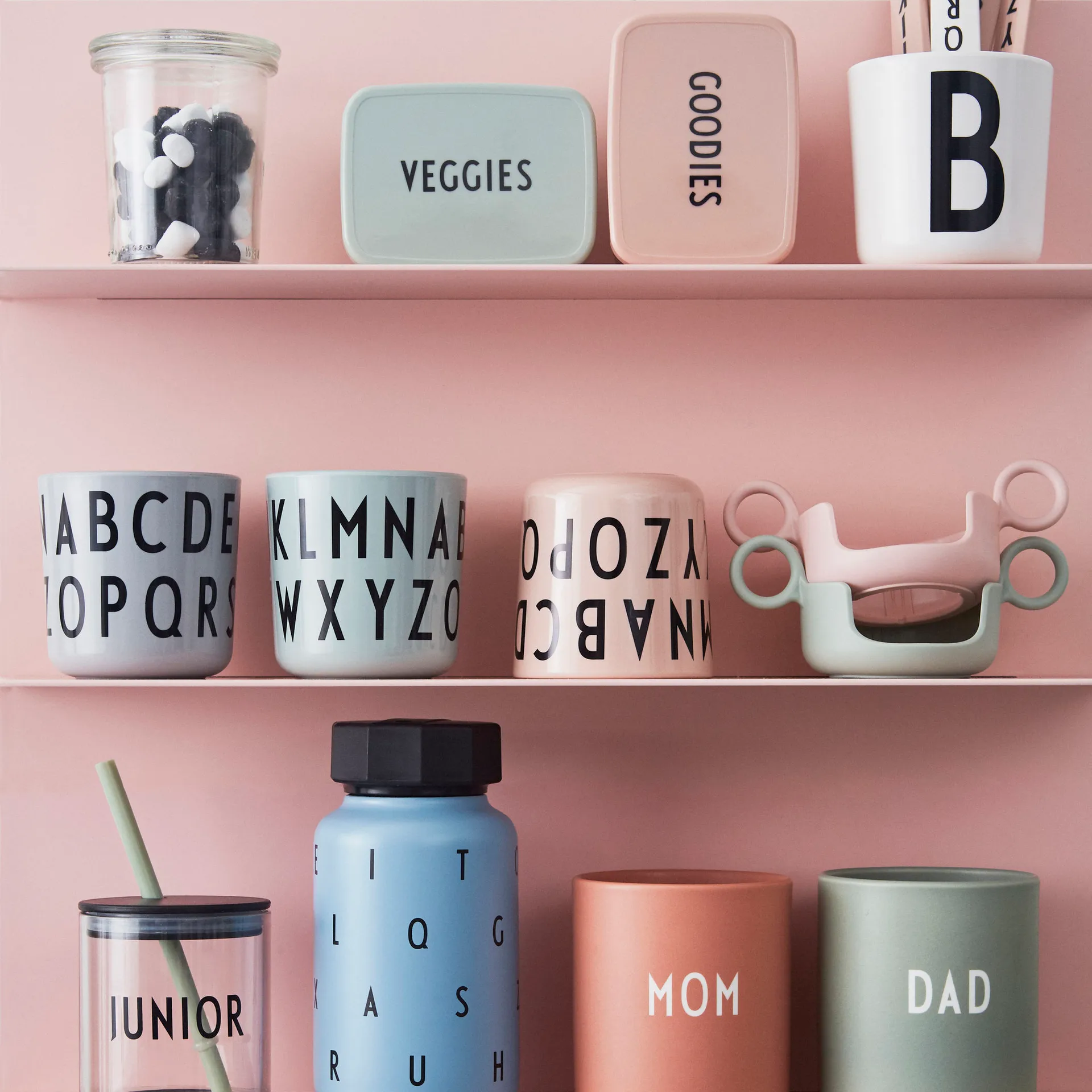 Projekt Litery pudełko na przekąski lunch box, Nude Design Letters