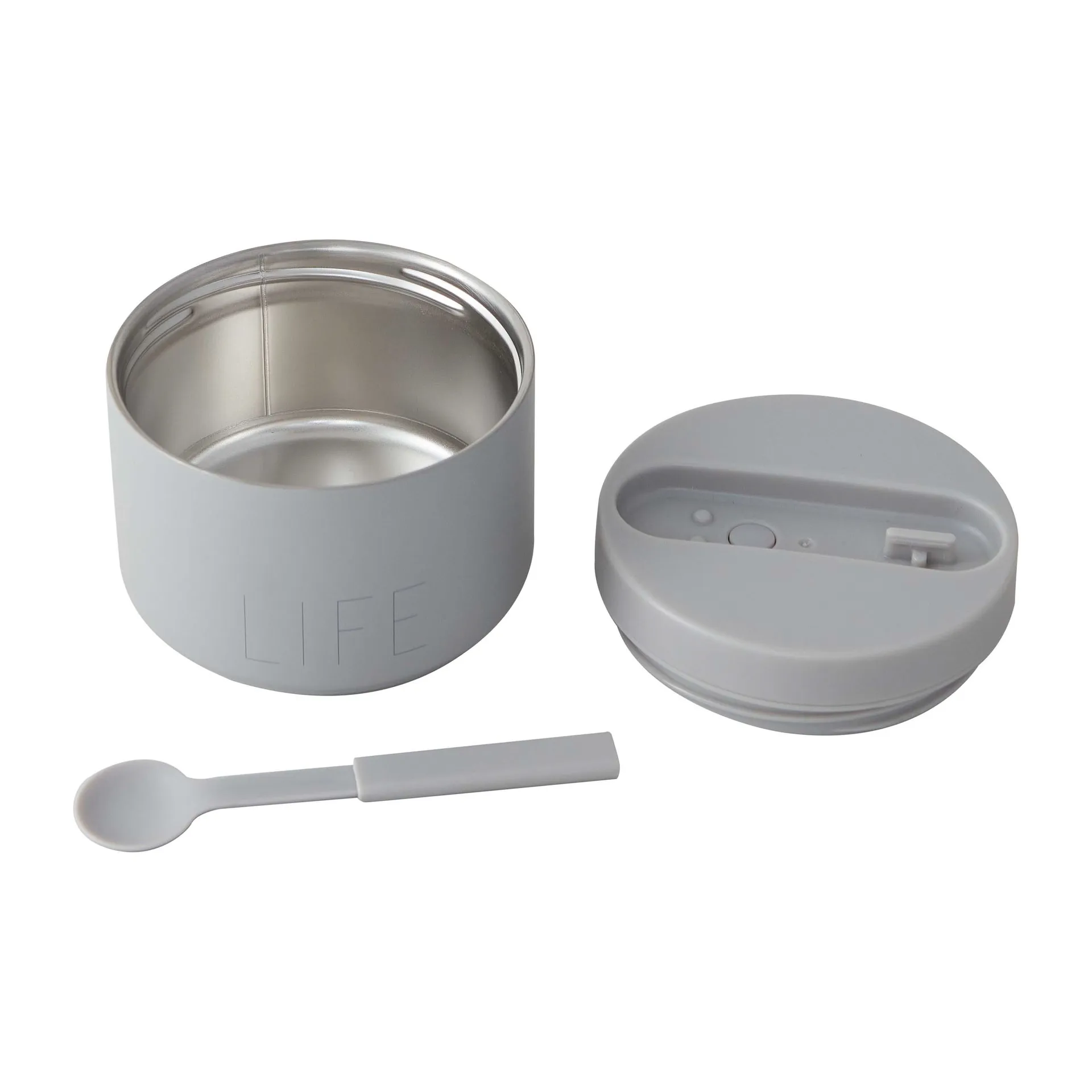 Pudełko termiczne Design Letters małe, Life-Grey Design Letters