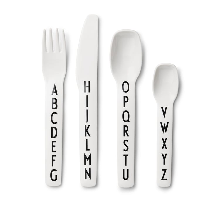 Sztućce dla dzieci z melaminy Design Letters - biały - Design Letters
