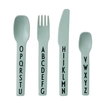 Sztućce dla dzieci z melaminy Design Letters - zielony - Design Letters