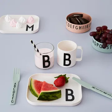 Sztućce dla dzieci z melaminy Design Letters - zielony - Design Letters