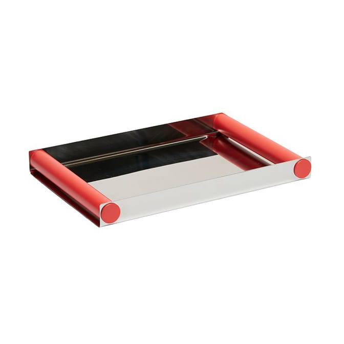 Taca Ray tray disco 20,5x30 cm - Red coral-stal nierdzewna - Design Letters