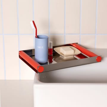 Taca Ray tray disco 20,5x30 cm - Red coral-stal nierdzewna - Design Letters