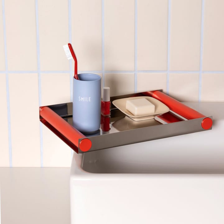 Taca Ray tray disco 20,5x30 cm, Red coral-stal nierdzewna Design Letters