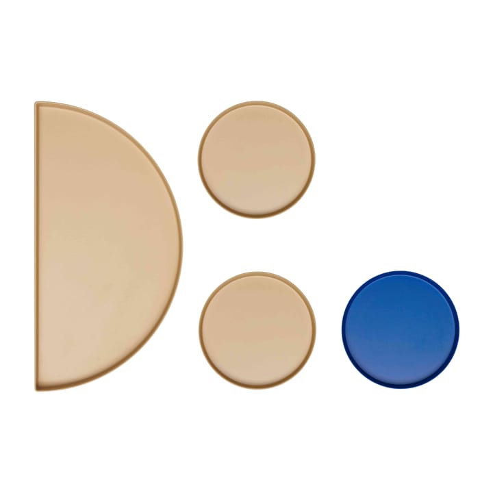 Taca Treasure Trays 4 szt. - Beige-cobalt blue - Design Letters