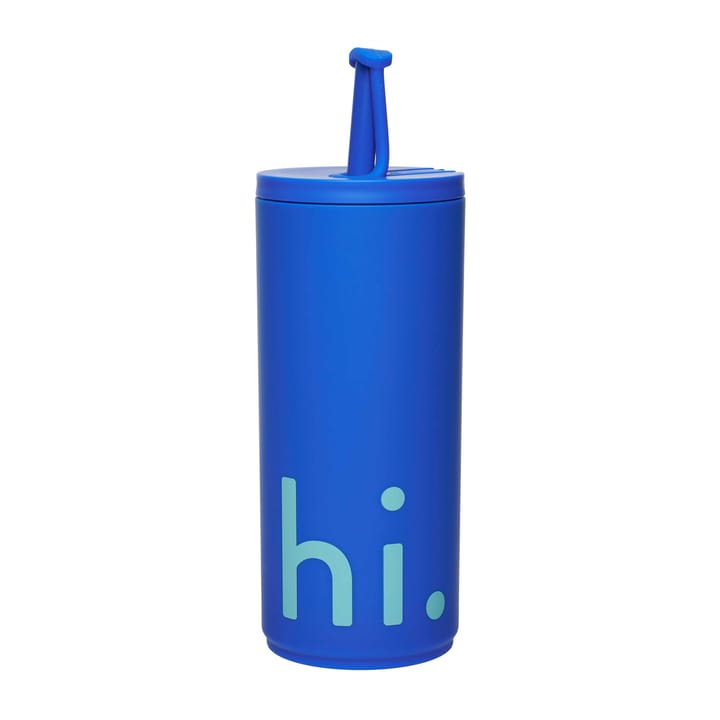 Termos Travel Life ze słomką 50 cl, Hi-cobalt blue Design Letters