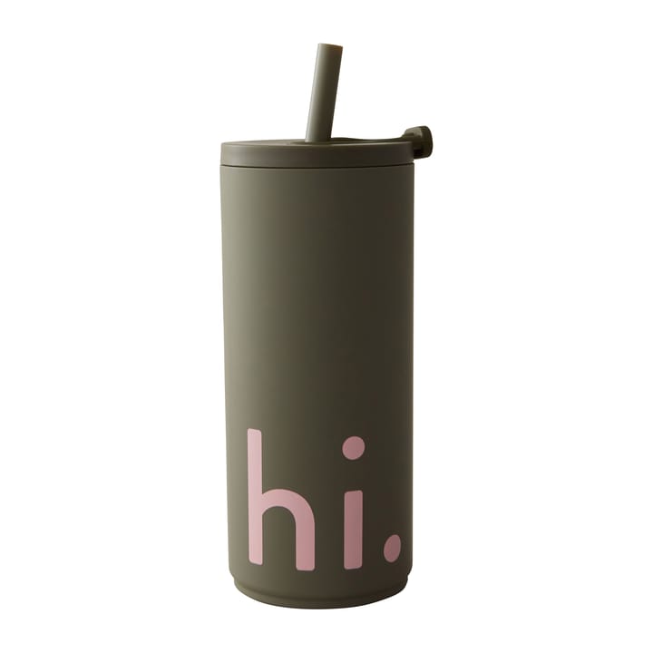 Termos Travel Life ze słomką 50 cl - Hi-olive green - Design Letters