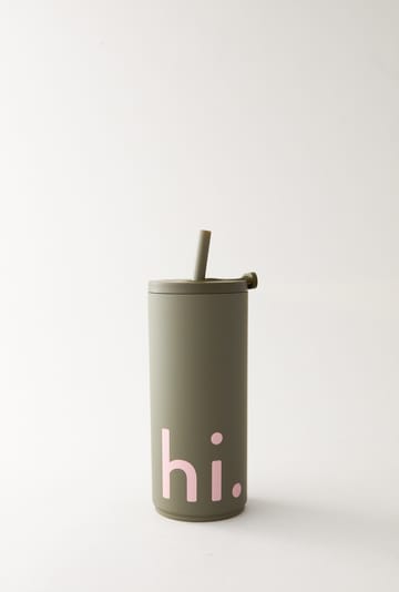 Termos Travel Life ze słomką 50 cl - Hi-olive green - Design Letters