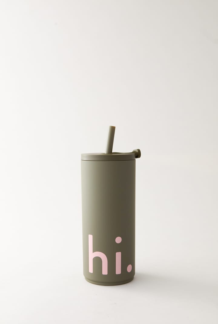 Termos Travel Life ze słomką 50 cl, Hi-olive green Design Letters