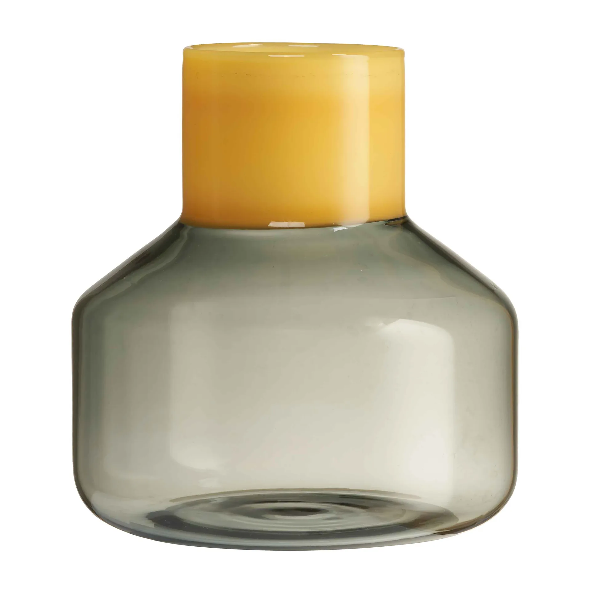 Wazon Generous medium Ø13 cm, Milky yellow-smoke Design Letters