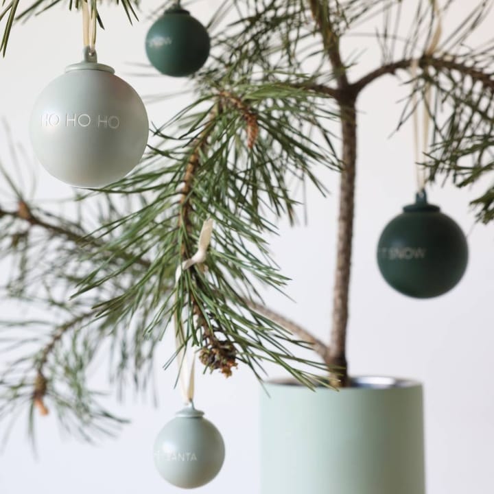 XMAS Stories bombka świąteczna Ø4 cm 4-pak, Dark green-dusty green Design Letters