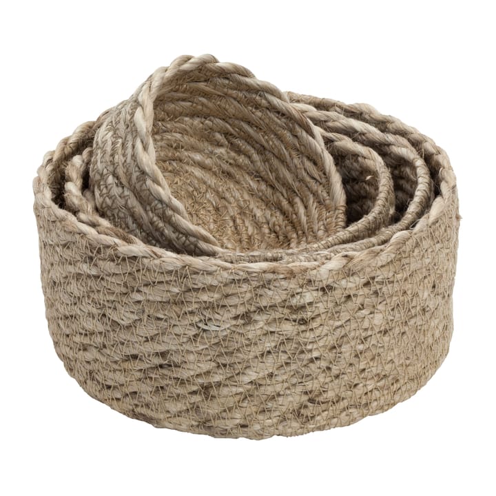 Elin koszyk jutowy mini twist 4-pak, Naturalny-szary Dixie