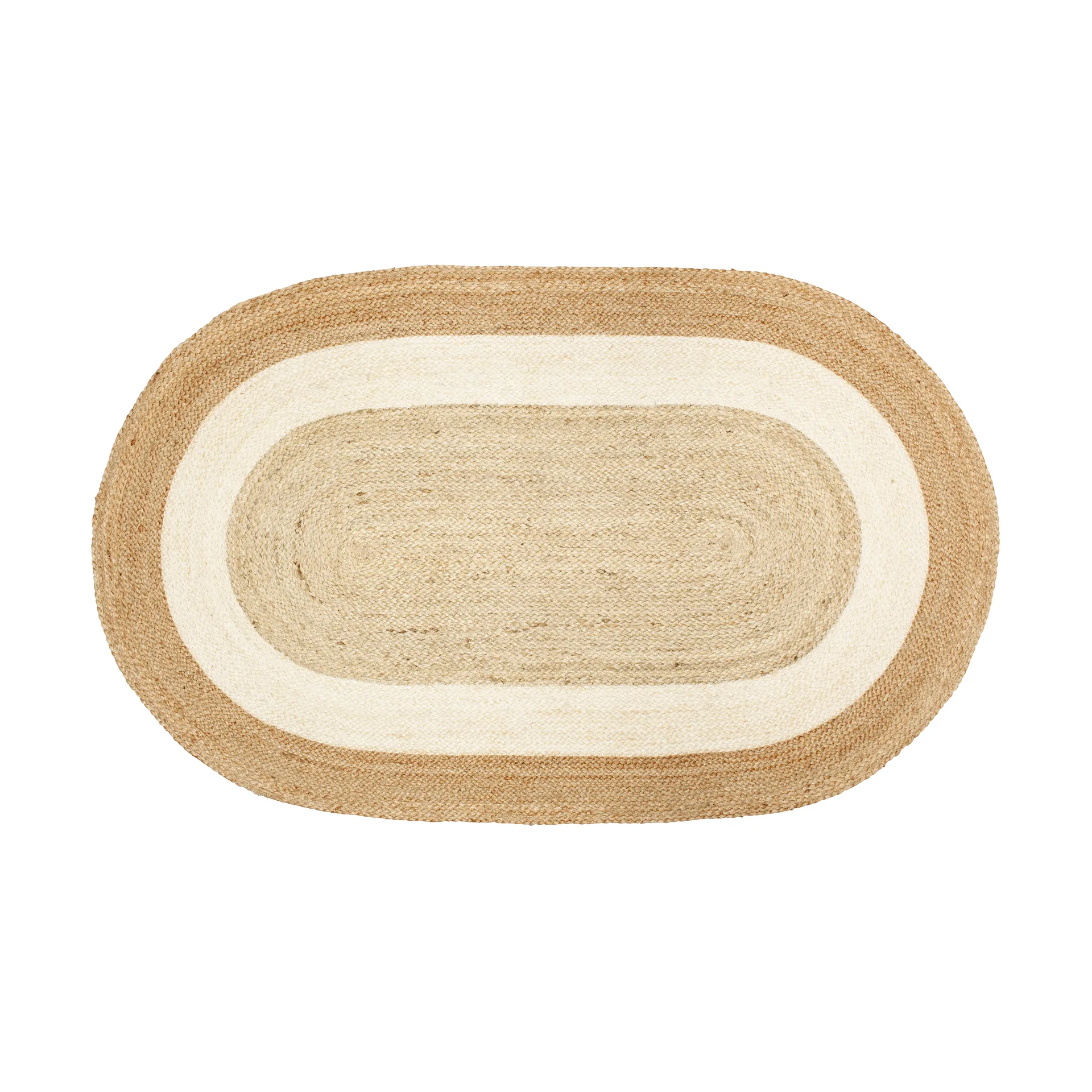 Elin striped owalny dywan z juty 92x150 cm, Natural Dixie