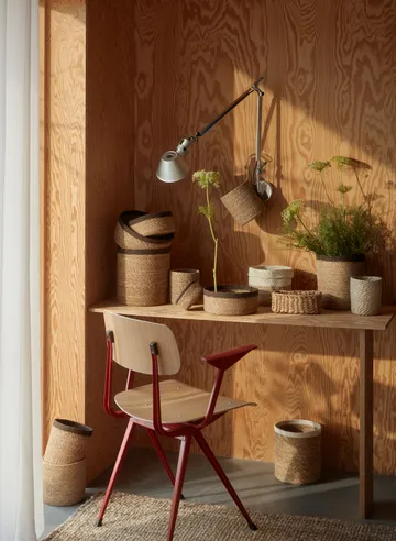 Kosz do przechowywania Emil 3 szt. duży - Naturalny-brązowy - Dixie