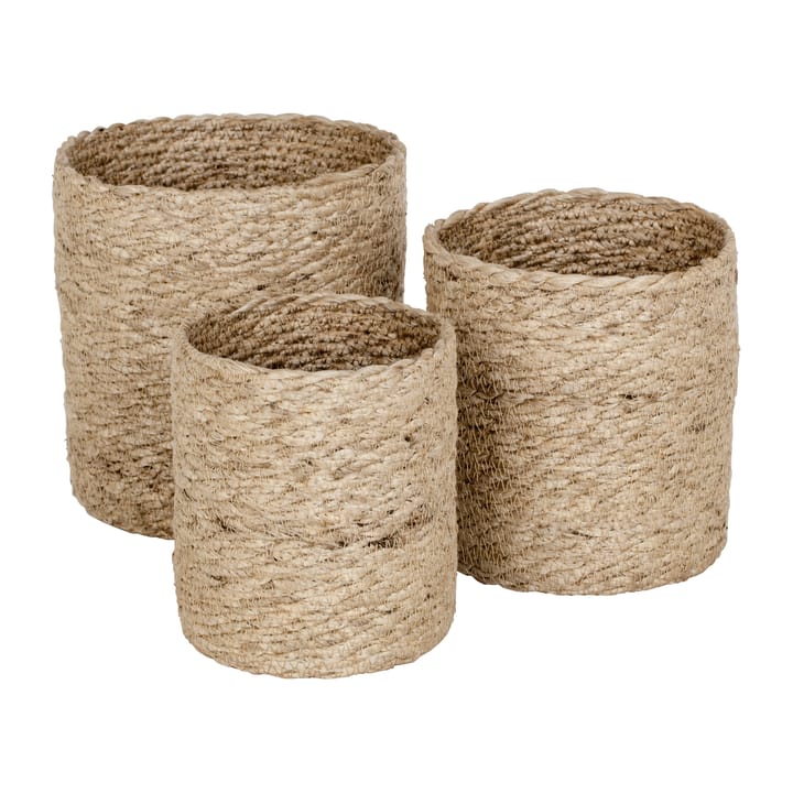 Kosz do przechowywania Twisted mały 3-pak, Naturalny-szary Dixie