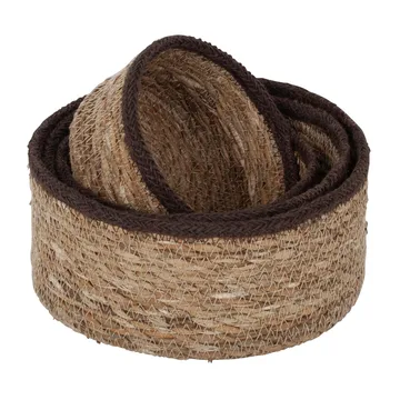 Kosz Emil seagrass mały 4-pak - Naturalny-brązowy - Dixie