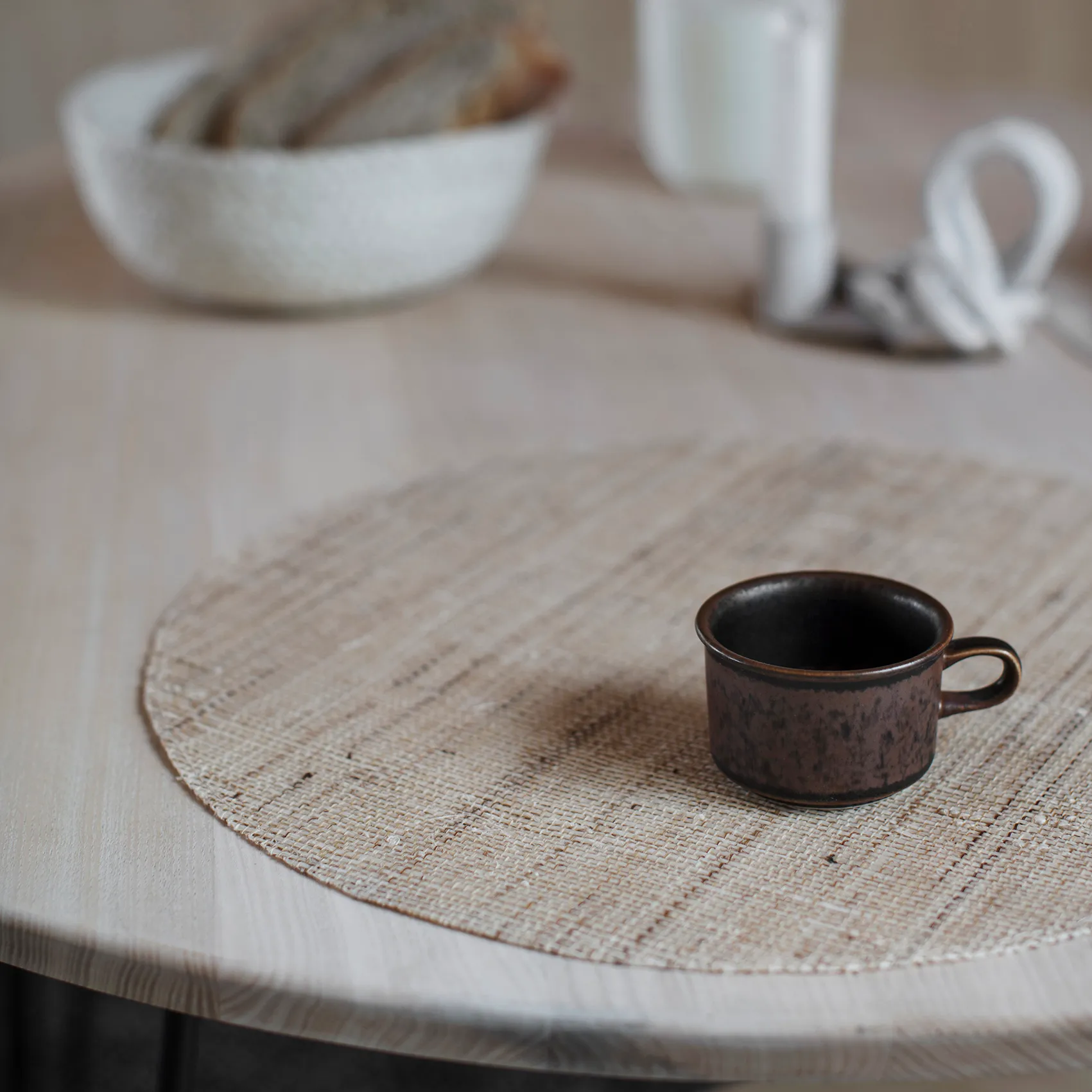 Pleciony koszyk na chleb 3-pak, Biały Dixie