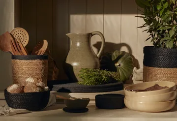 Pleciony koszyk na chleb 3-pak - Czarny - Dixie