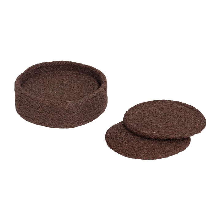 Podstawki szklane Ella Ø10,5 cm 6-pak - Pure brown - Dixie