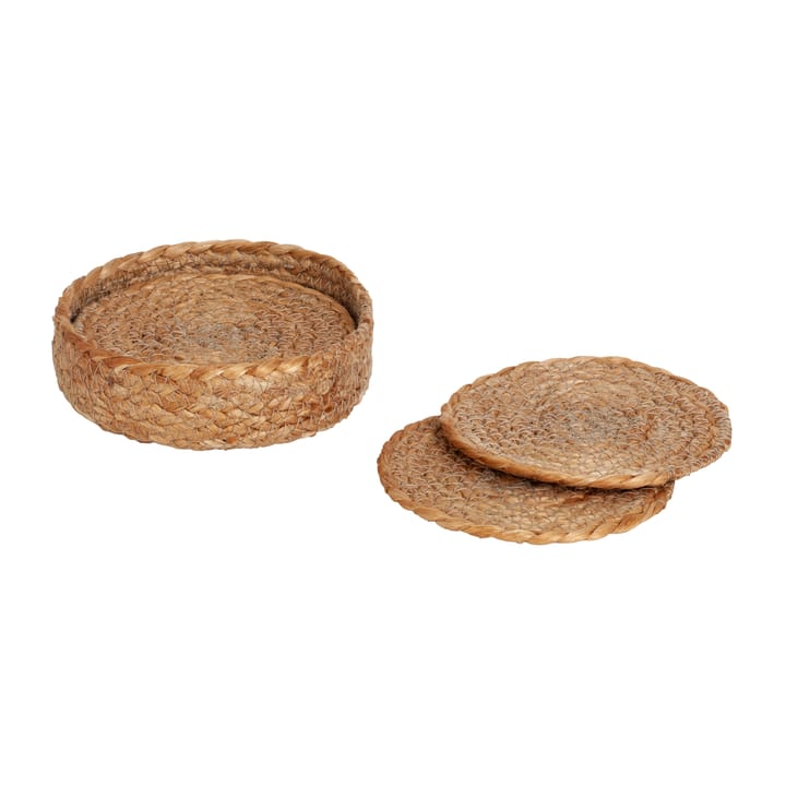 Szklana podkładka Elin Ø10,5 cm 6-pak - Naturalny - Dixie