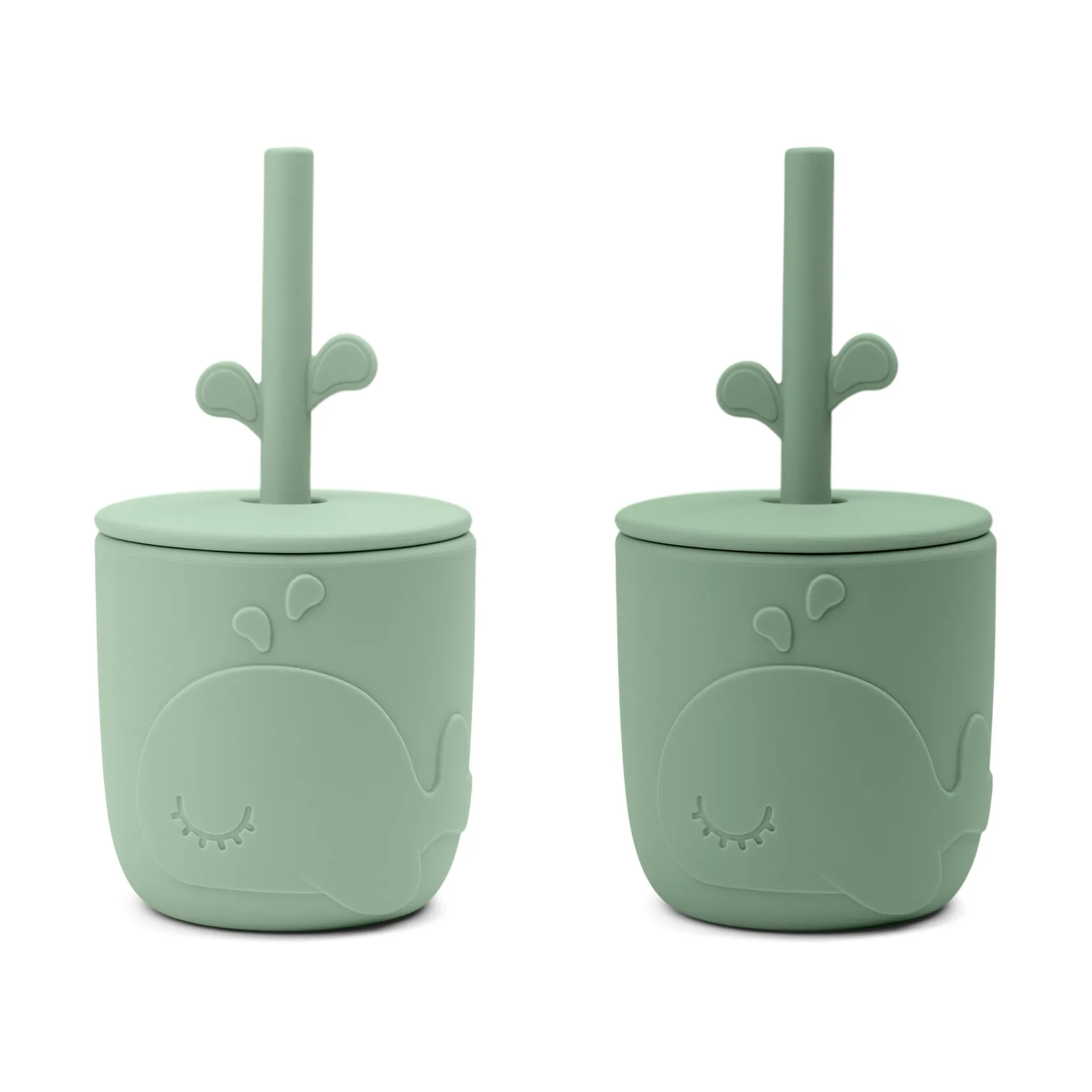 Kubek Wally ze słomką Peekaboo 2-pak, Green Done by deer