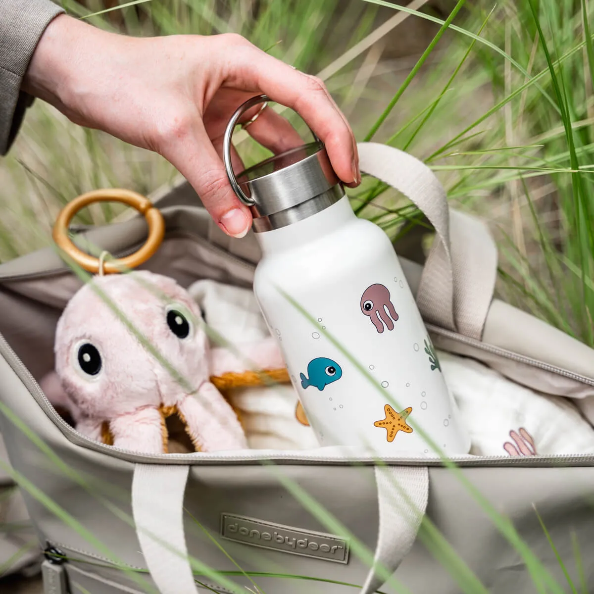 Sea friends termos 350 ml, Beige Done by deer