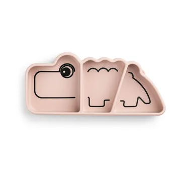 Talerz dziecięcy Croco Stick&Stay 9x21 cm - Powder - Done by deer