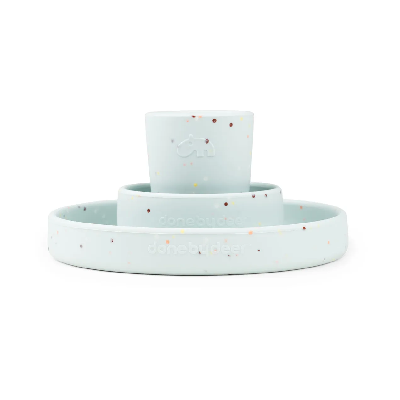 Zestaw naczyń dziecięcych Confetti 3 części, Blue Done by deer