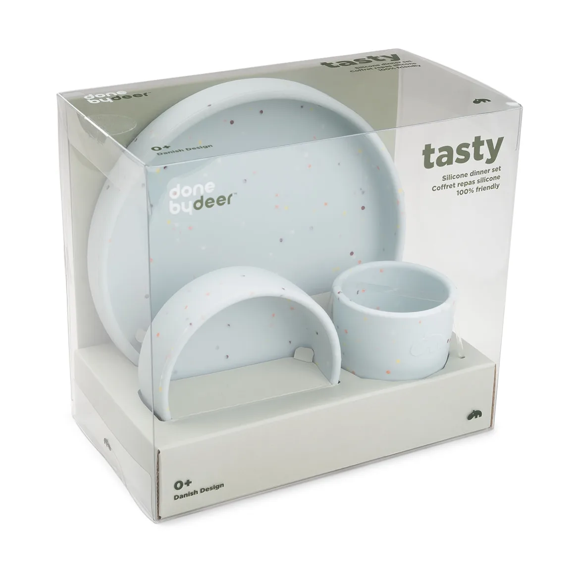 Zestaw naczyń dziecięcych Confetti 3 części, Blue Done by deer