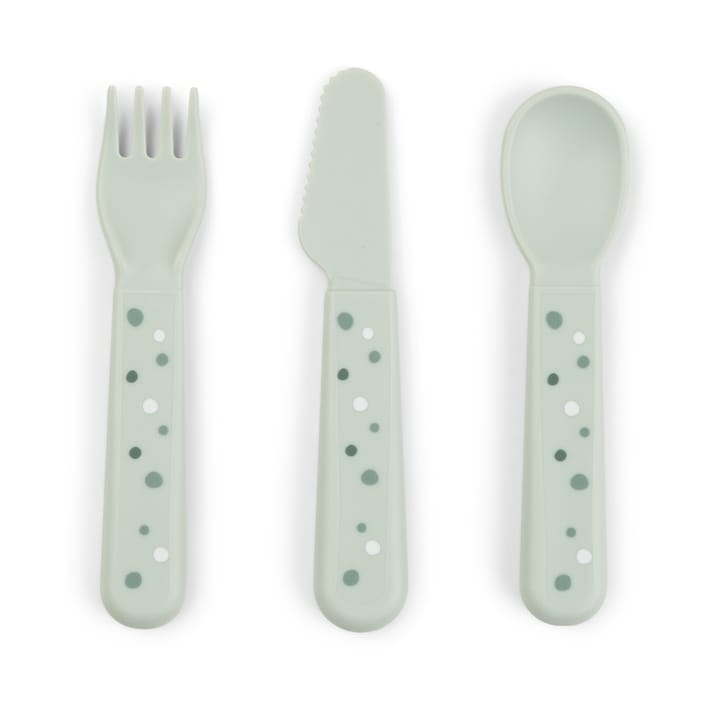 Zestaw sztućców Happy Dots Foodie 3 części - Green - Done by deer