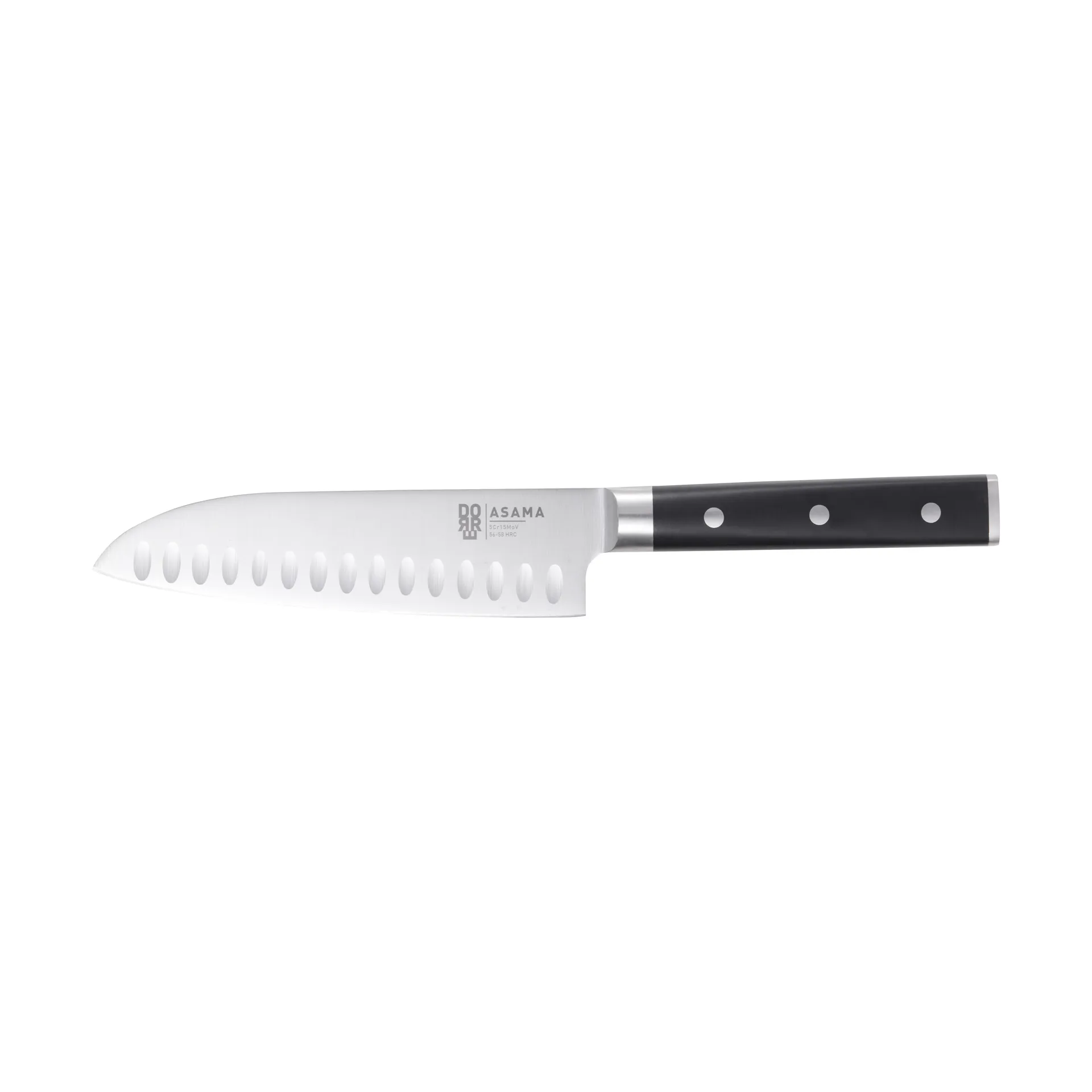 Asama Santoku nóż szefa kuchni 18 cm, Stal nierdzewna Dorre