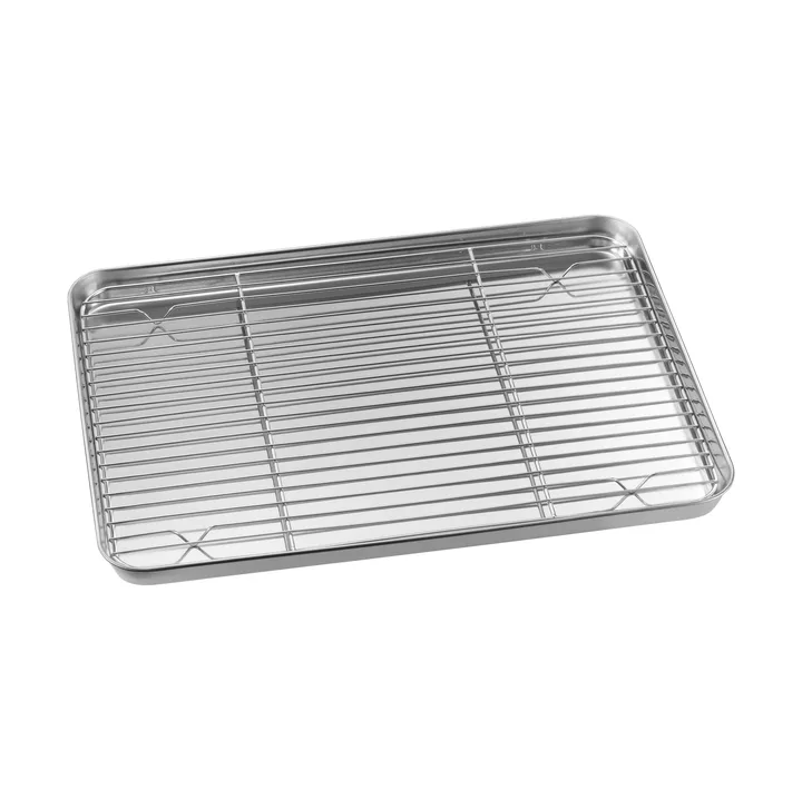 Blacha gastronomiczna Gili - Stal nierdzewna z kratką, 40,5×28 cm - Dorre