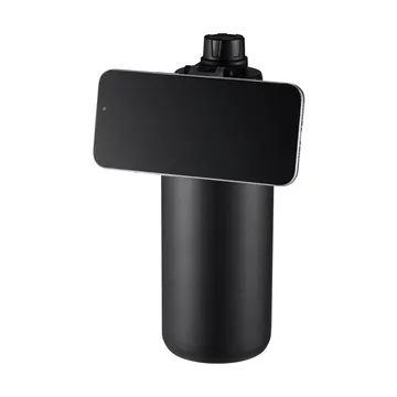 Butelka na wodę Flory podwójna ścianka magnes mobilny 0,9 L - Czarno-szary - Dorre