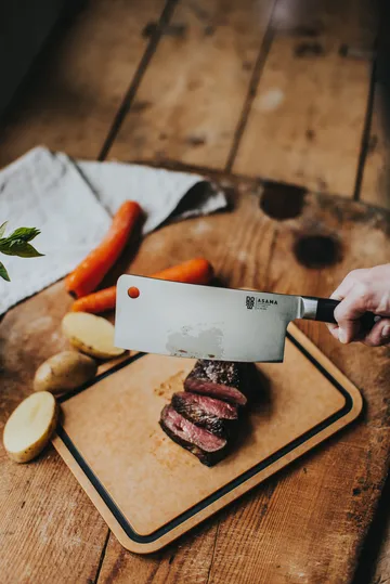 Chiński nóż szefa kuchni Asama, 18 cm - Czarny uchwyt - Dorre