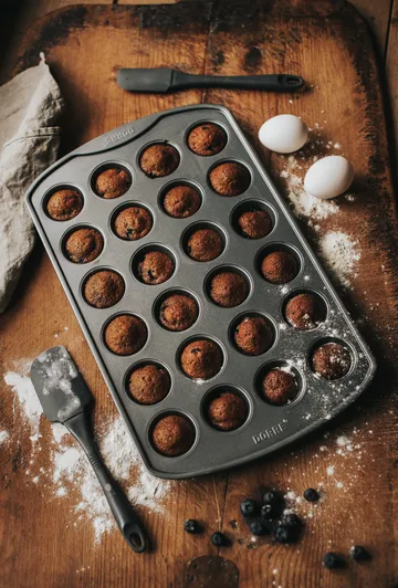 Forma do muffinów ze stali węglowej Karabo, 24 muffinki - 42,5×26×2,8 cm - Dorre