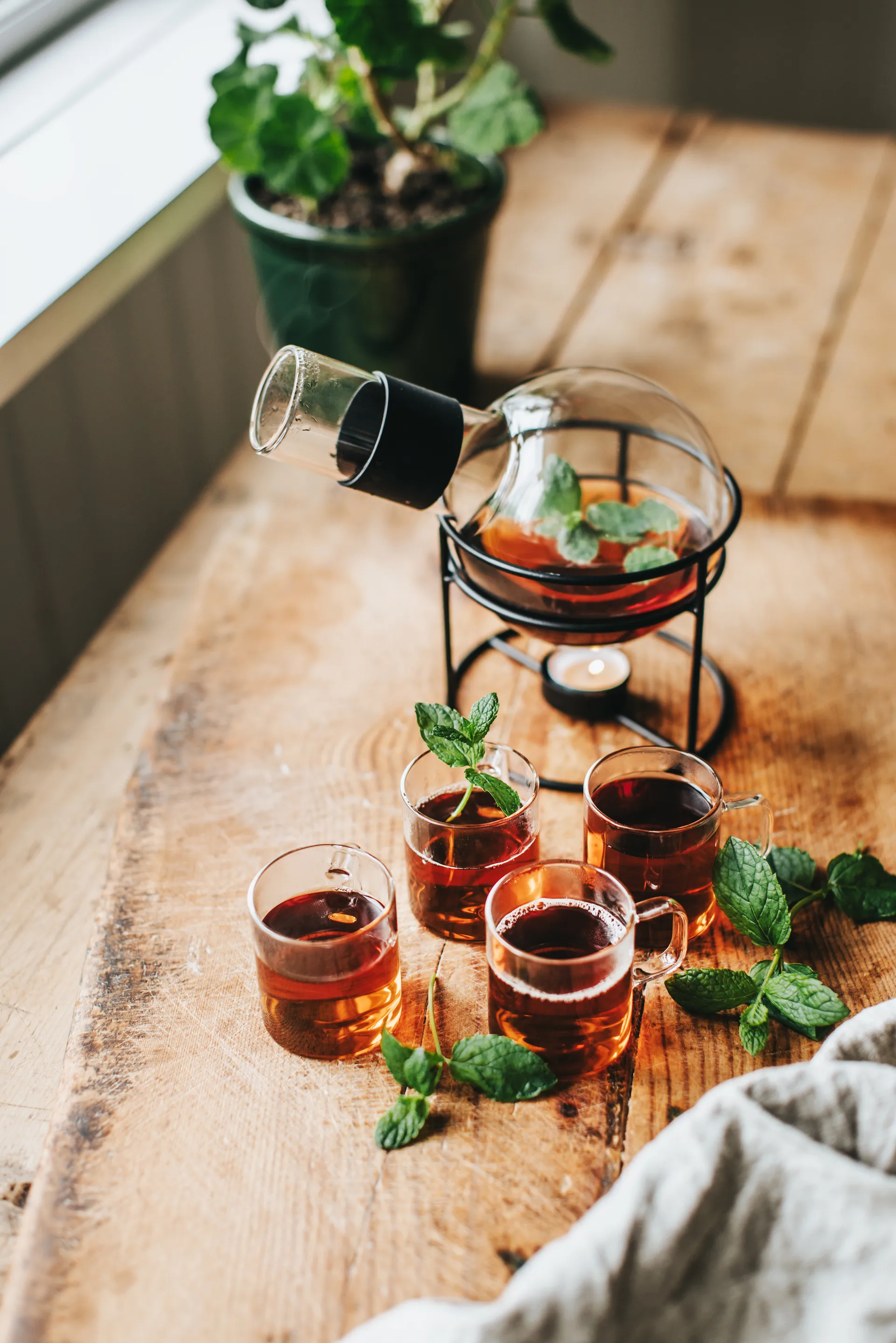 Karafka do glöggu szklana Glora 1,3 l, Czarny Dorre