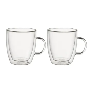 Kirk filiżanka do kawy, podwójna ścianka, 240 ml, 2‑pak - Szkło - Dorre