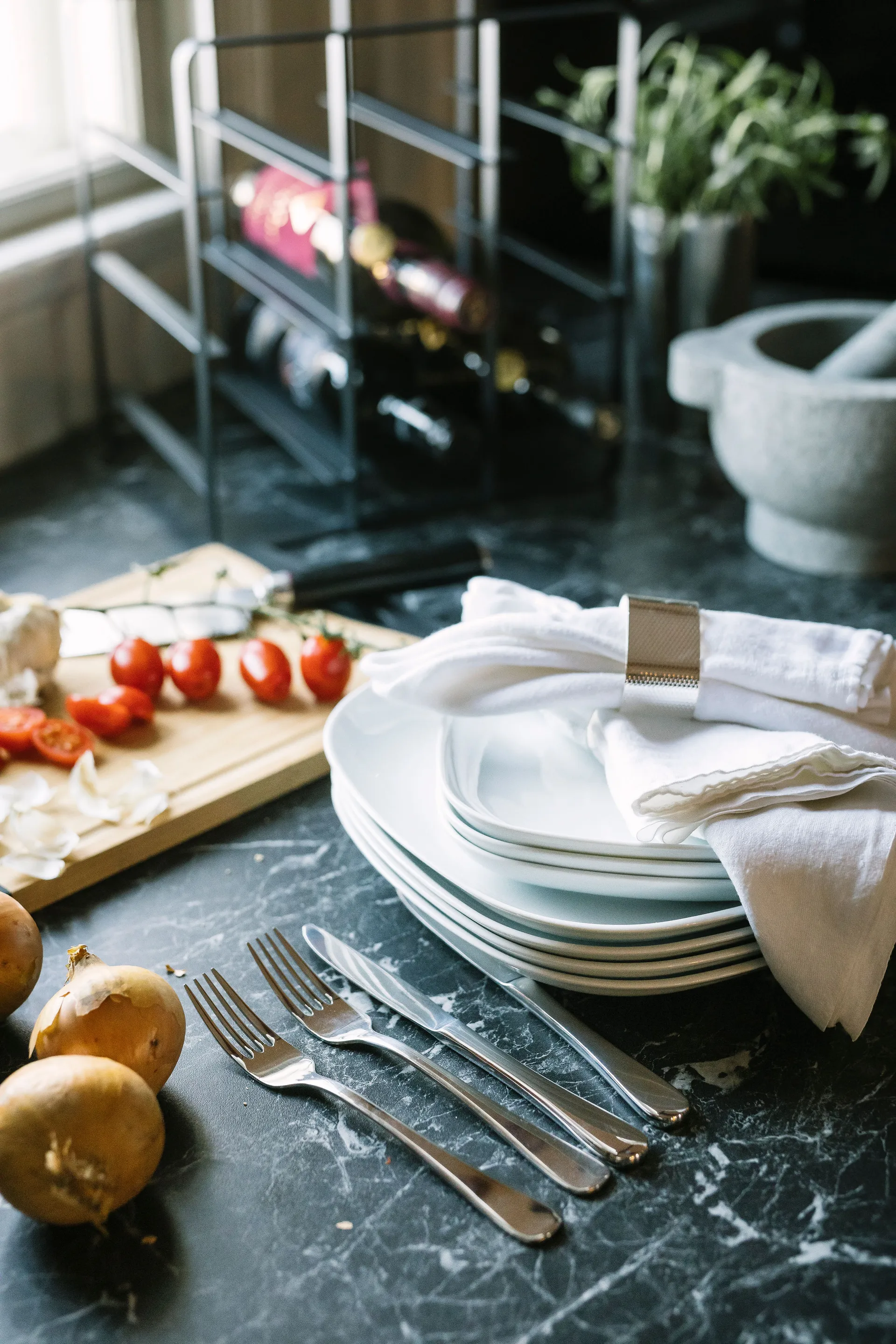 Klasyczny zestaw sztućców stal nierdzewna, 60 części Dorre