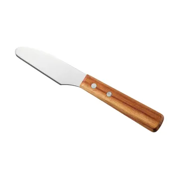 Nóż do masła Sylvia - Stal nierdzewna, drewniany trzonek, 22 cm - Dorre